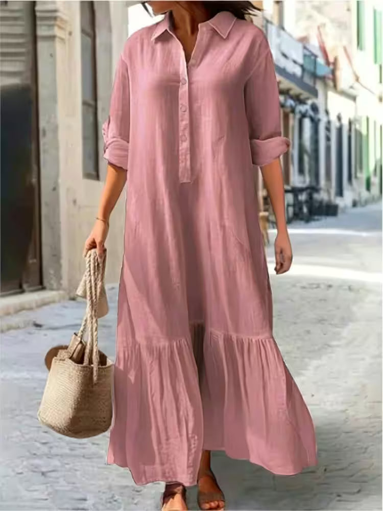 Plus Size Dress Office Lady Spring  Elegant Solid - Women's Fashion - View 4