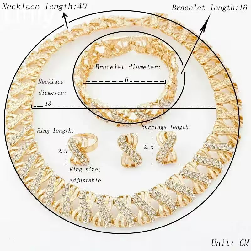 Set Choker Necklace Earrings Rings - Additional View 6