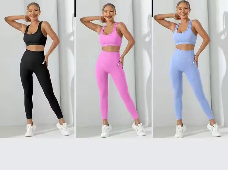 Yoga Basic 2pcs Seamless High Stretch Yoga Set Tracksuit - Additional View 5