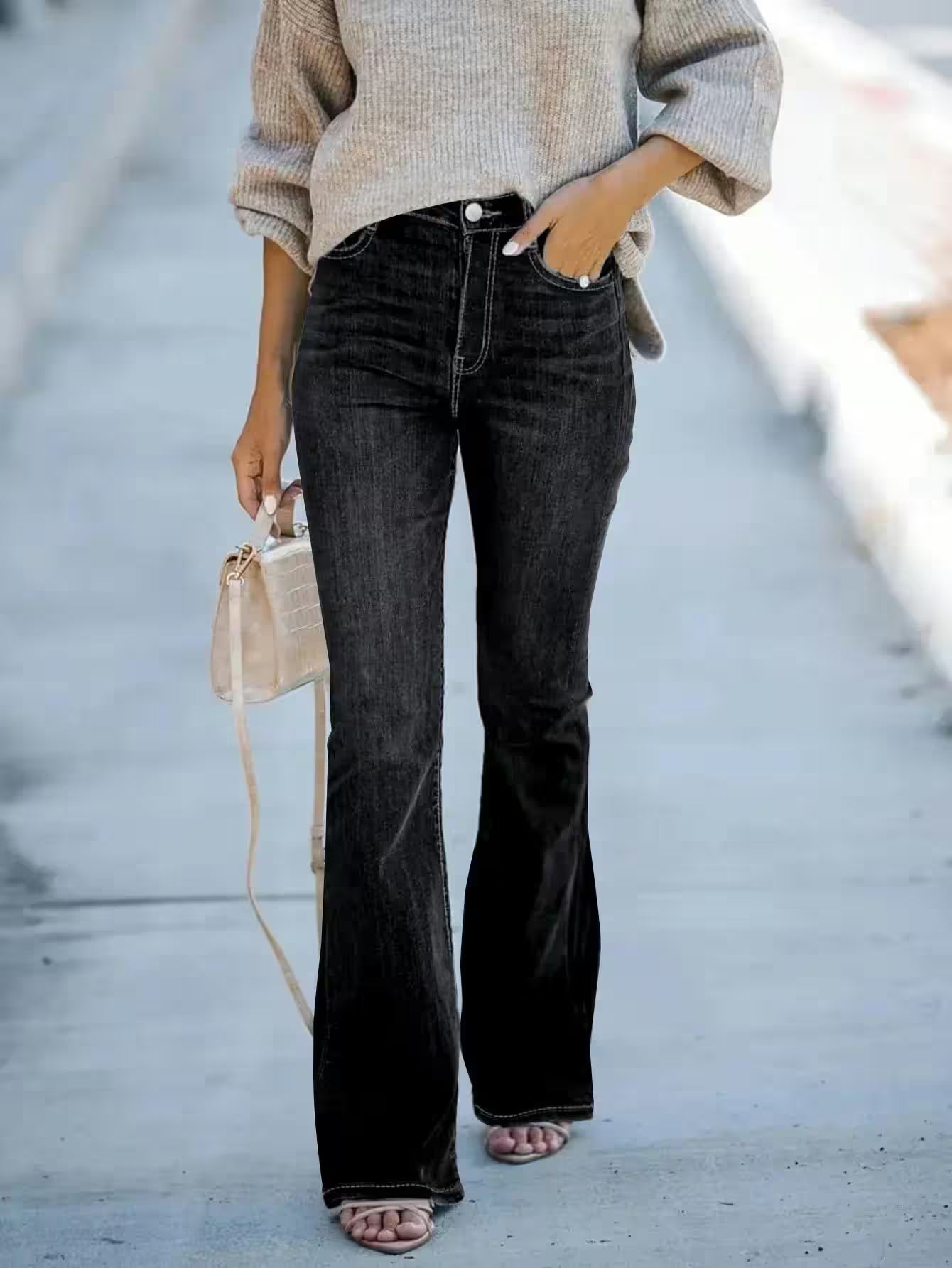 Slim-fit trumpet Denim trousers - Additional View 6