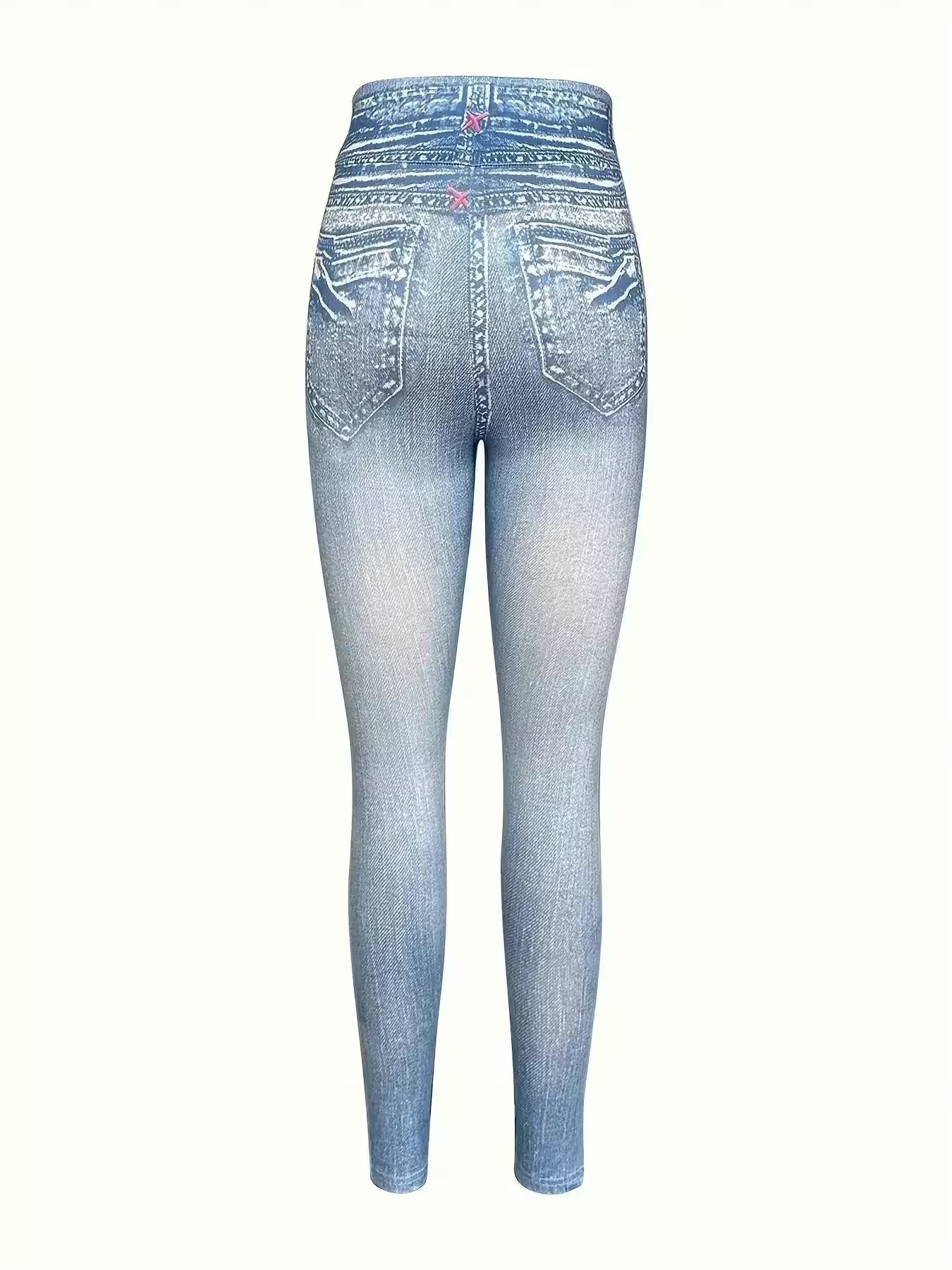 Butterfly Print Skinny Leggings - Additional View 2