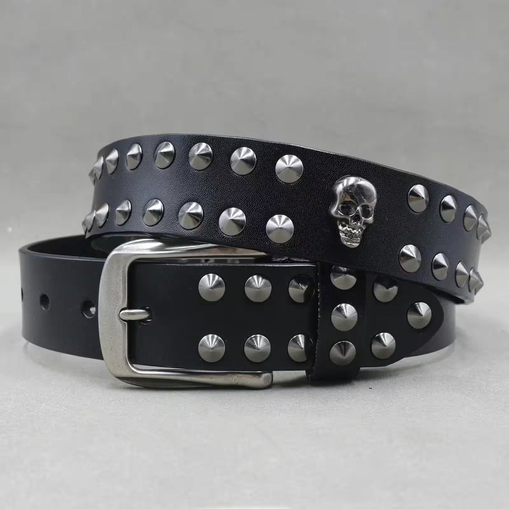 Nice Rivet Genuine Leather Belt Goth Style - Additional View 6