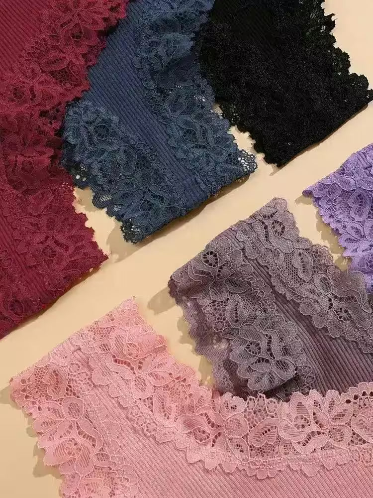 5Pcs/set Cotton Panties Floral Lace Intimate Underwear Trendy - Additional View 18