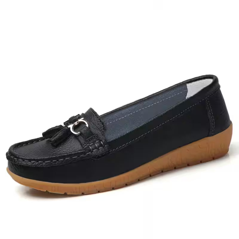 Genuine Leather Wedge Casual Shoes Ballerina - Additional View 10
