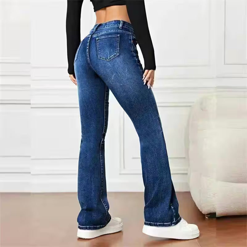 Casual Micro Flares Jeans Vintage Mid - Additional View 4