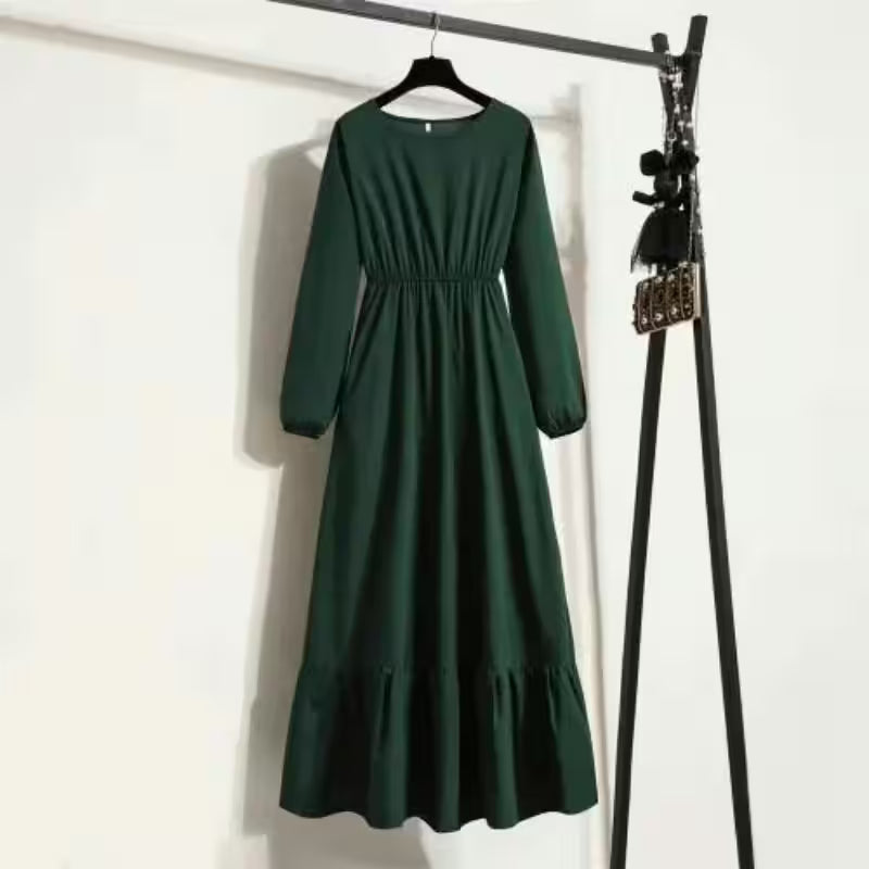 Dresses with Waist Slim Long Sleeve Pullover - Additional View 5