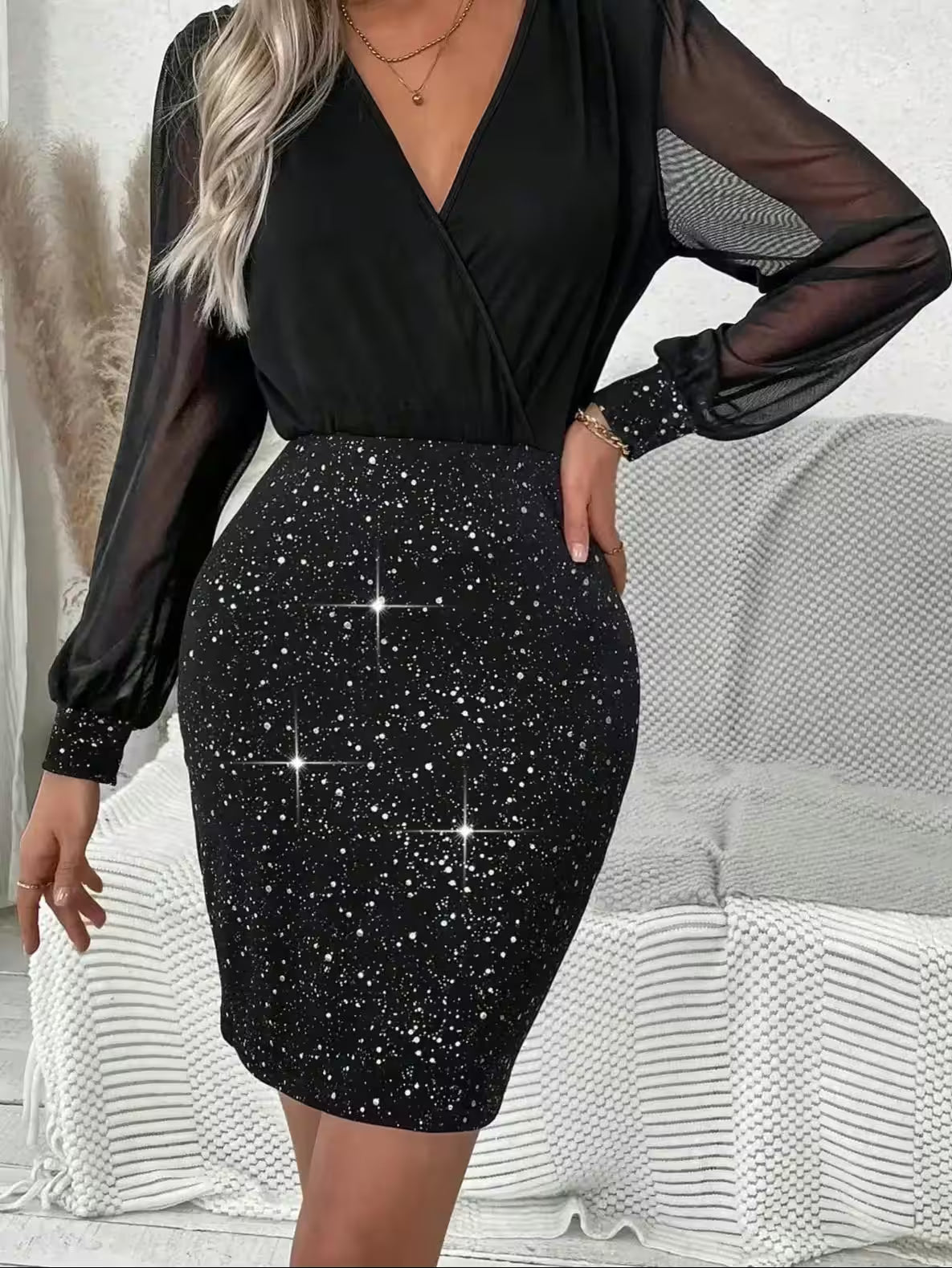 Sexy and elegant women's dress V-neck - Additional View 8