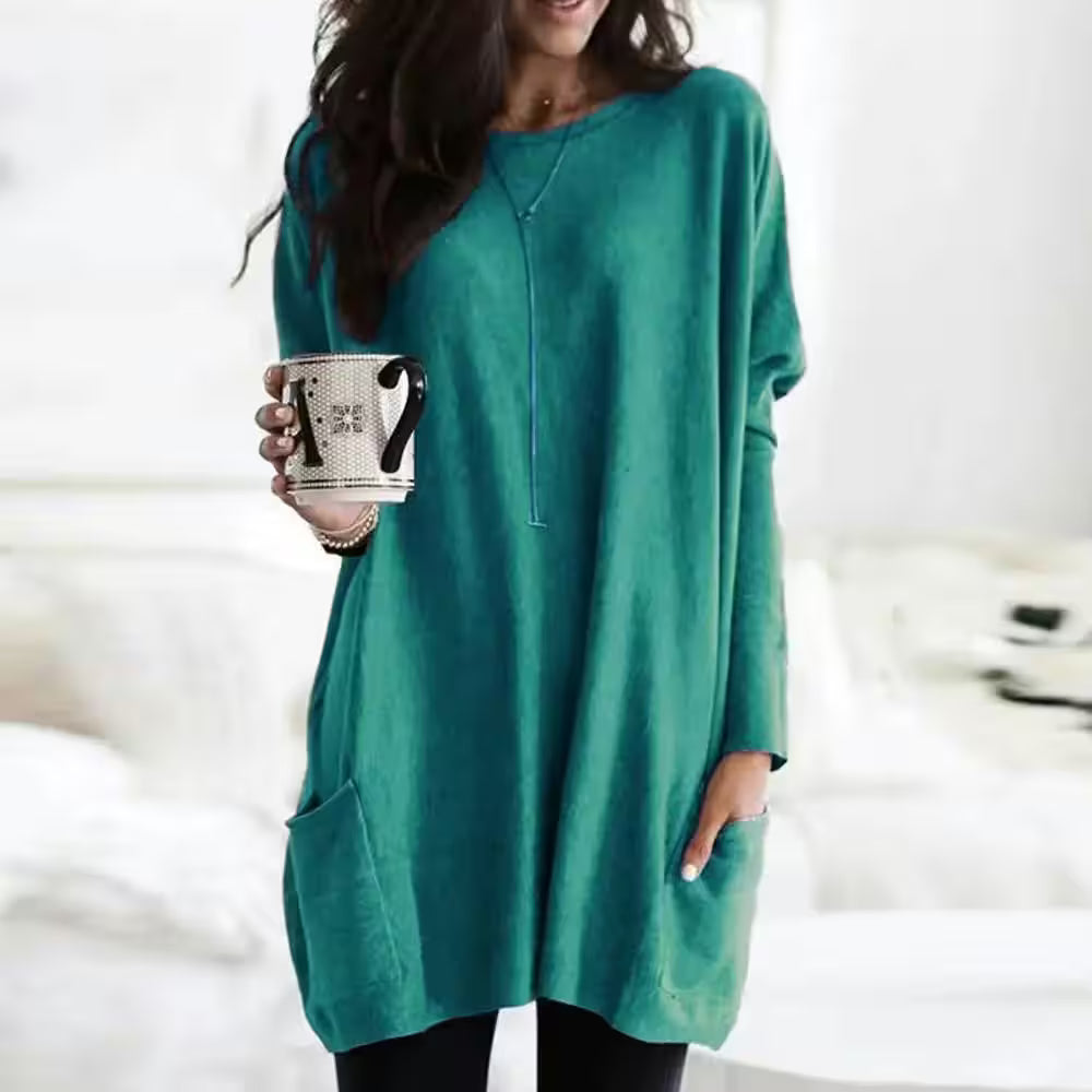 Long Sleeve Pocket Tunic Tops Blouse Casual - Additional View 5