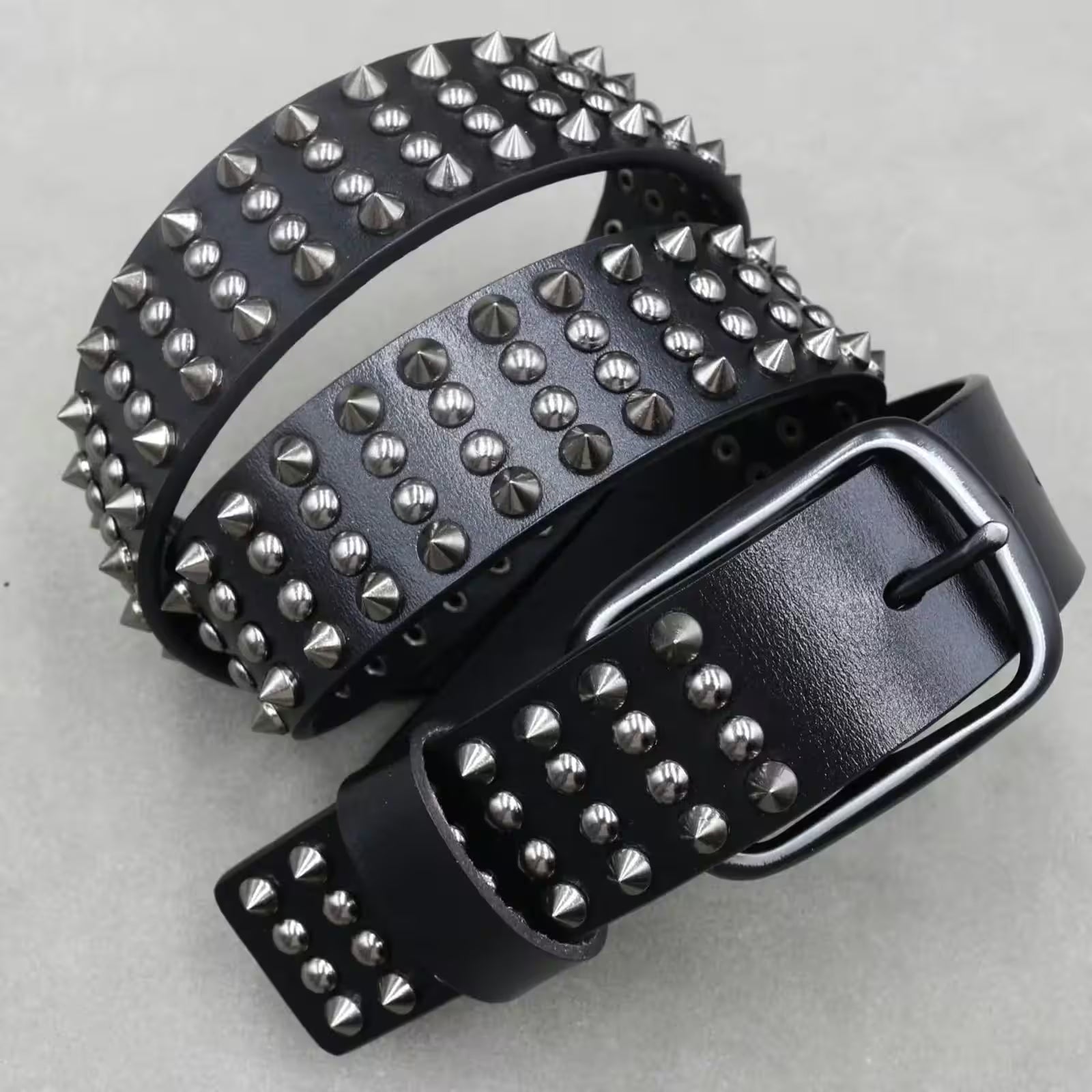 Nice Rivet Genuine Leather Belt Goth Style - Additional View 10