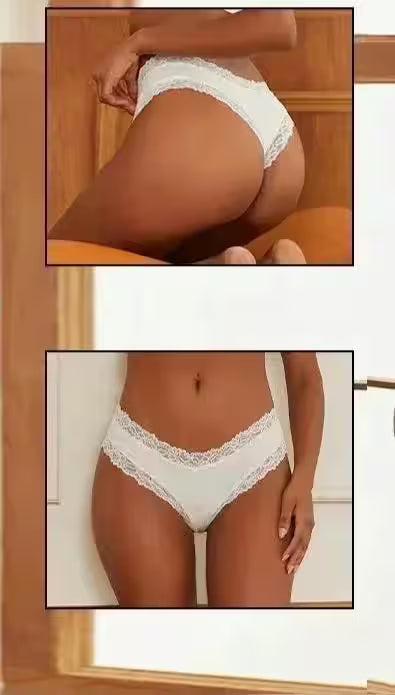 3PCS Lace Seamless Cotton Panties Ribbed Brazilian - Additional View 59
