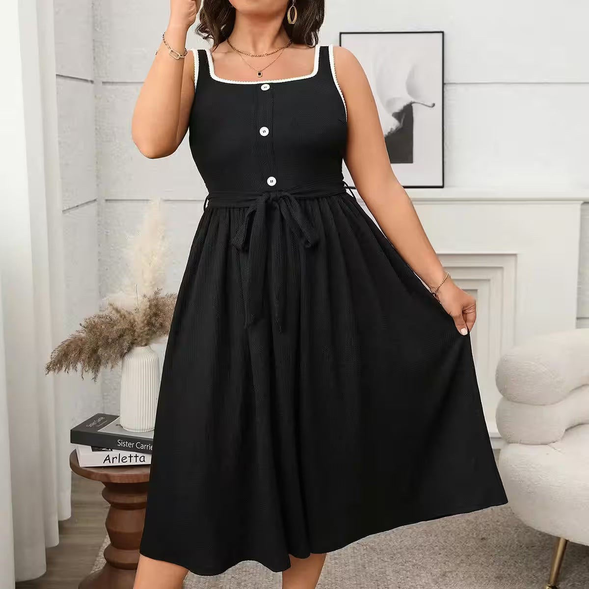 Plus Size Square Collar Dress - Additional View 6