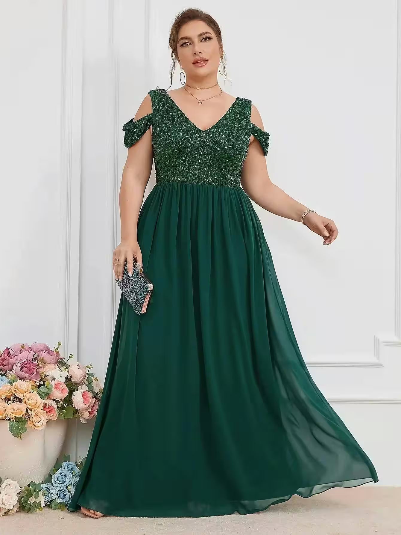 Chiffon Formal Evening Party Sparkle Dress - Additional View 7