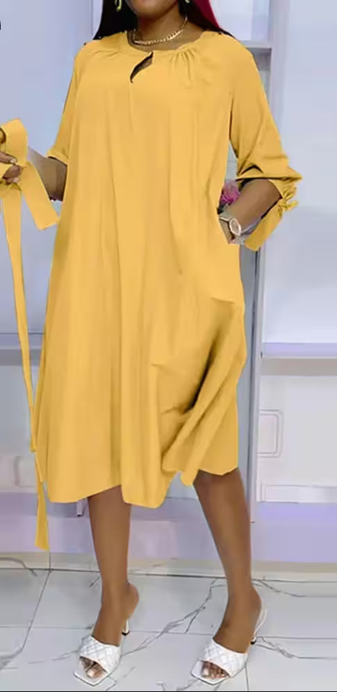 Plus Size Elegant Fashion Midi Dress - Additional View 2