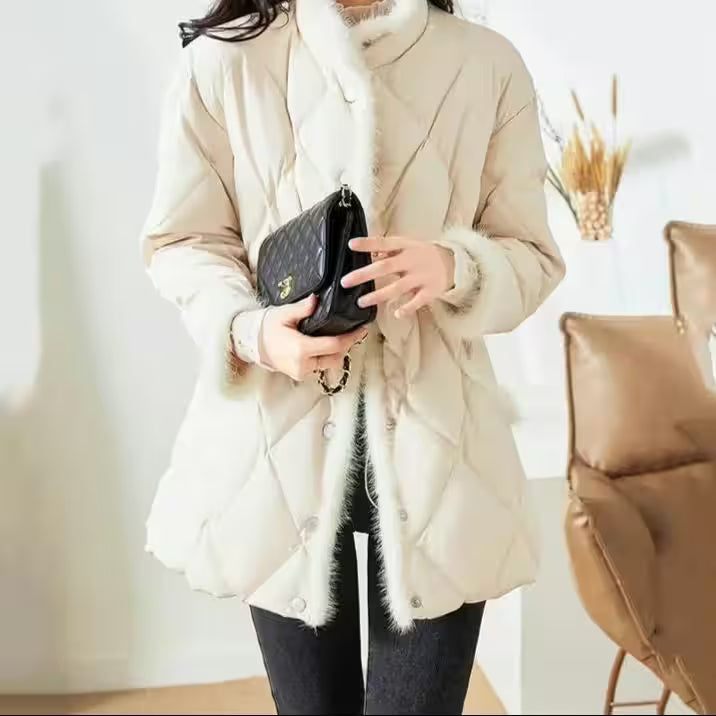 Winter Padded  Long Down Cotton Coat - Additional View 7