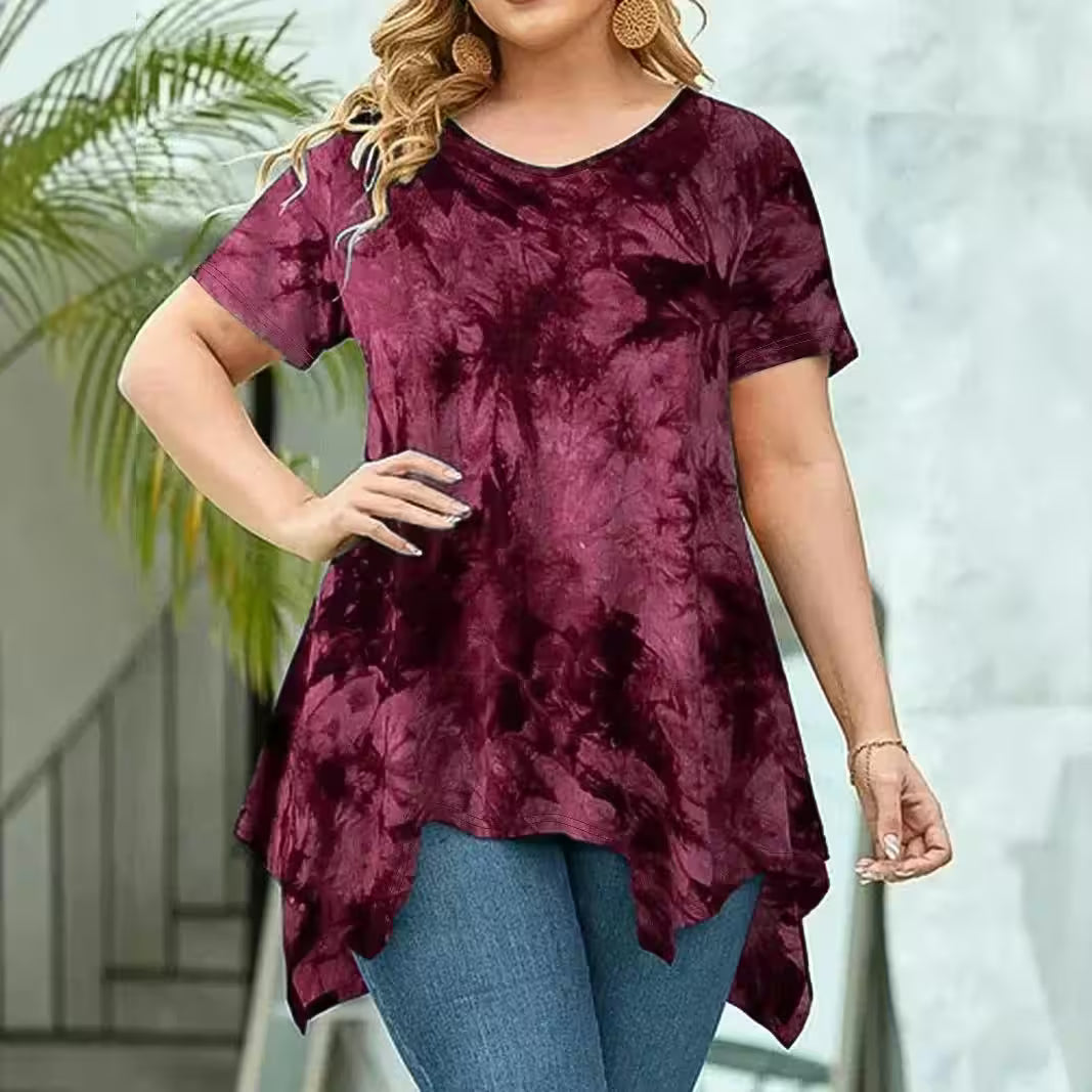 5XL Plus Size Short Sleeve T-shirt Casual - Women's Fashion - View 10
