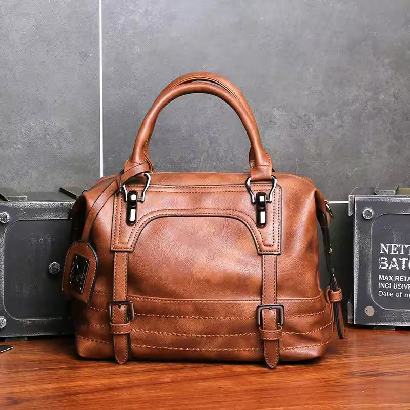 Leather Boston Shoulder Bags Luxury - Additional View 8