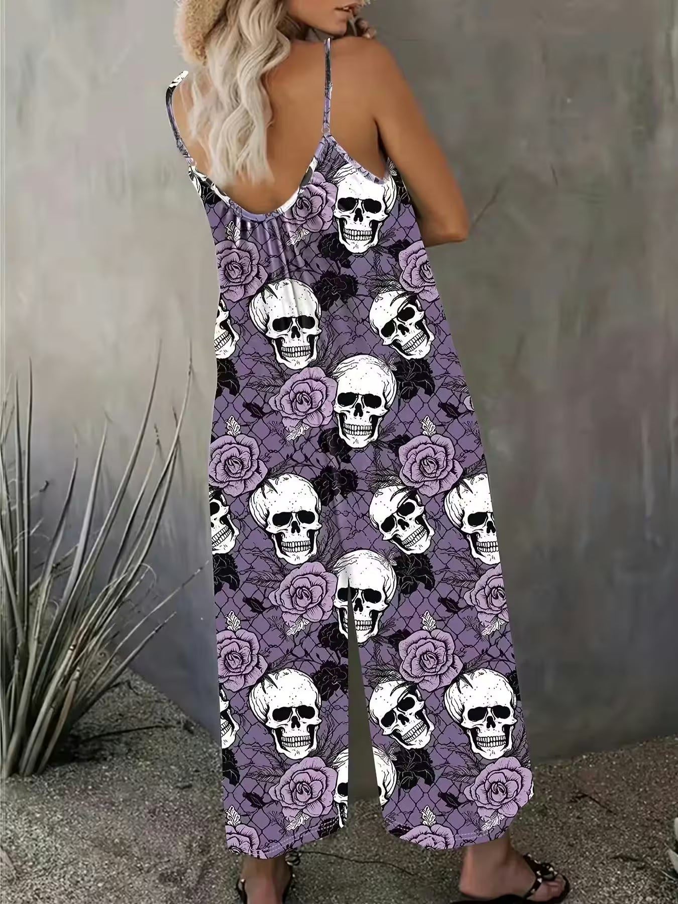 Plus size new Gothic style casual  jumpsuit - Additional View 3
