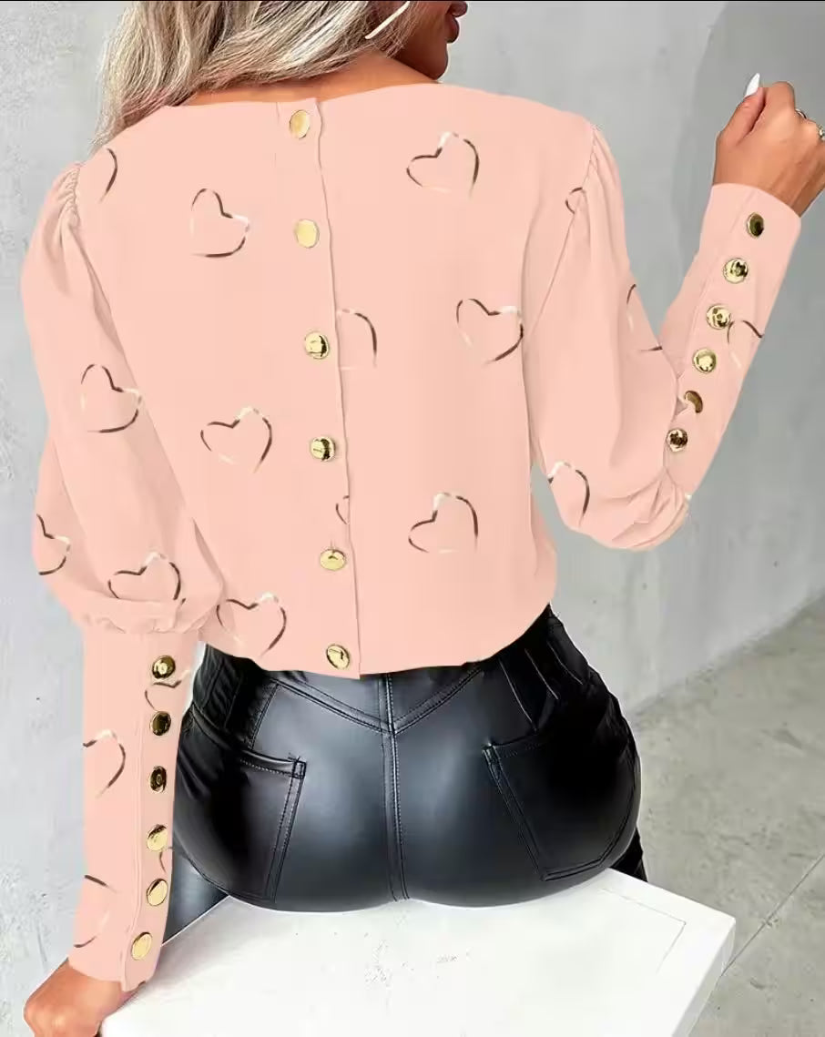 Shirt Long Sleeve Round Neck Button Down - Additional View 2