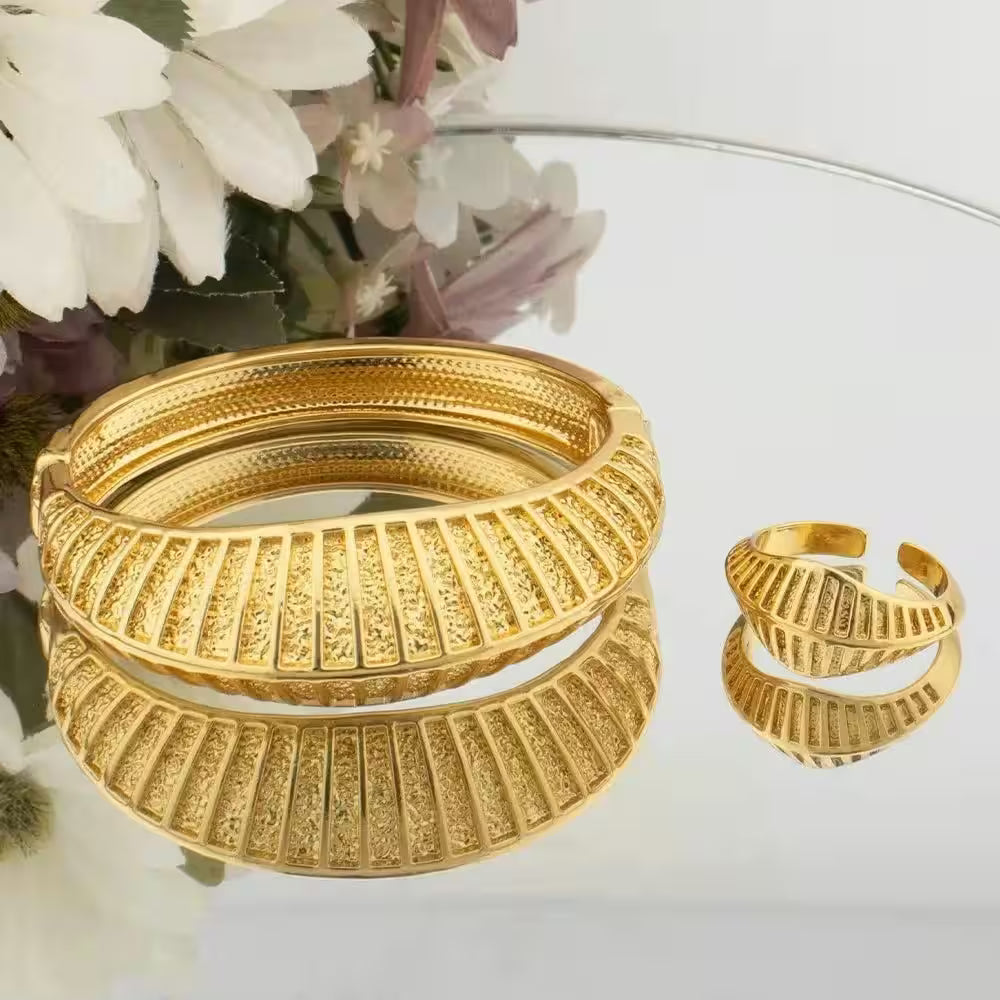 Bracelets Gold Color Jewelry Dubai Party Set - Additional View 9