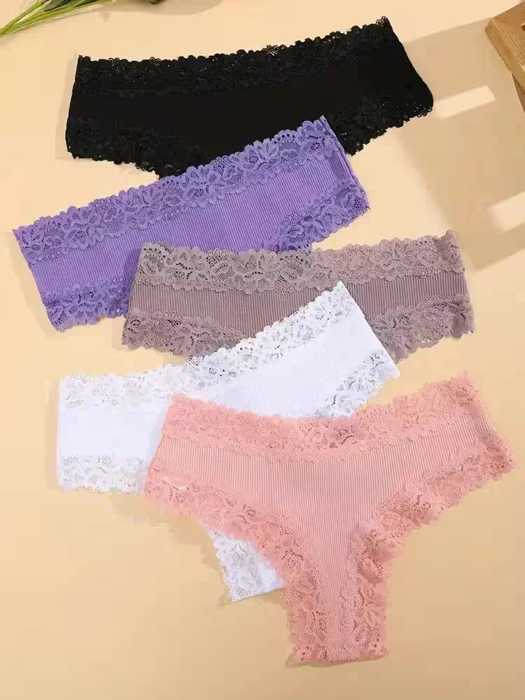 5Pcs/set Cotton Panties Floral Lace Intimate Underwear Trendy - Additional View 12