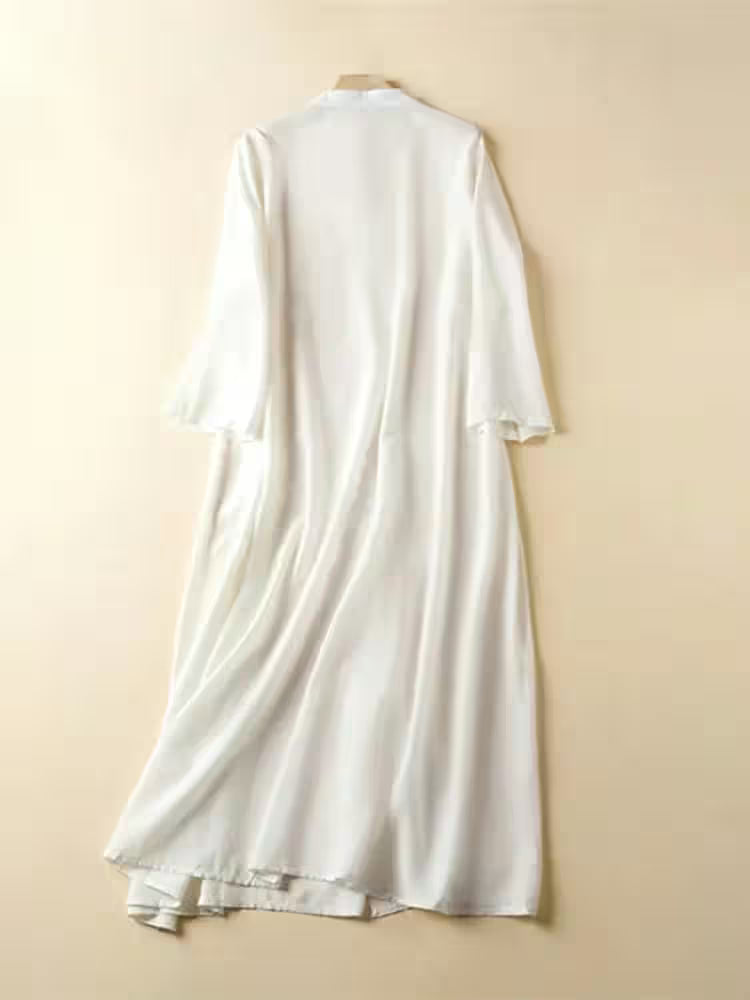 Plus Size spring Long Dress White Casual - Additional View 3