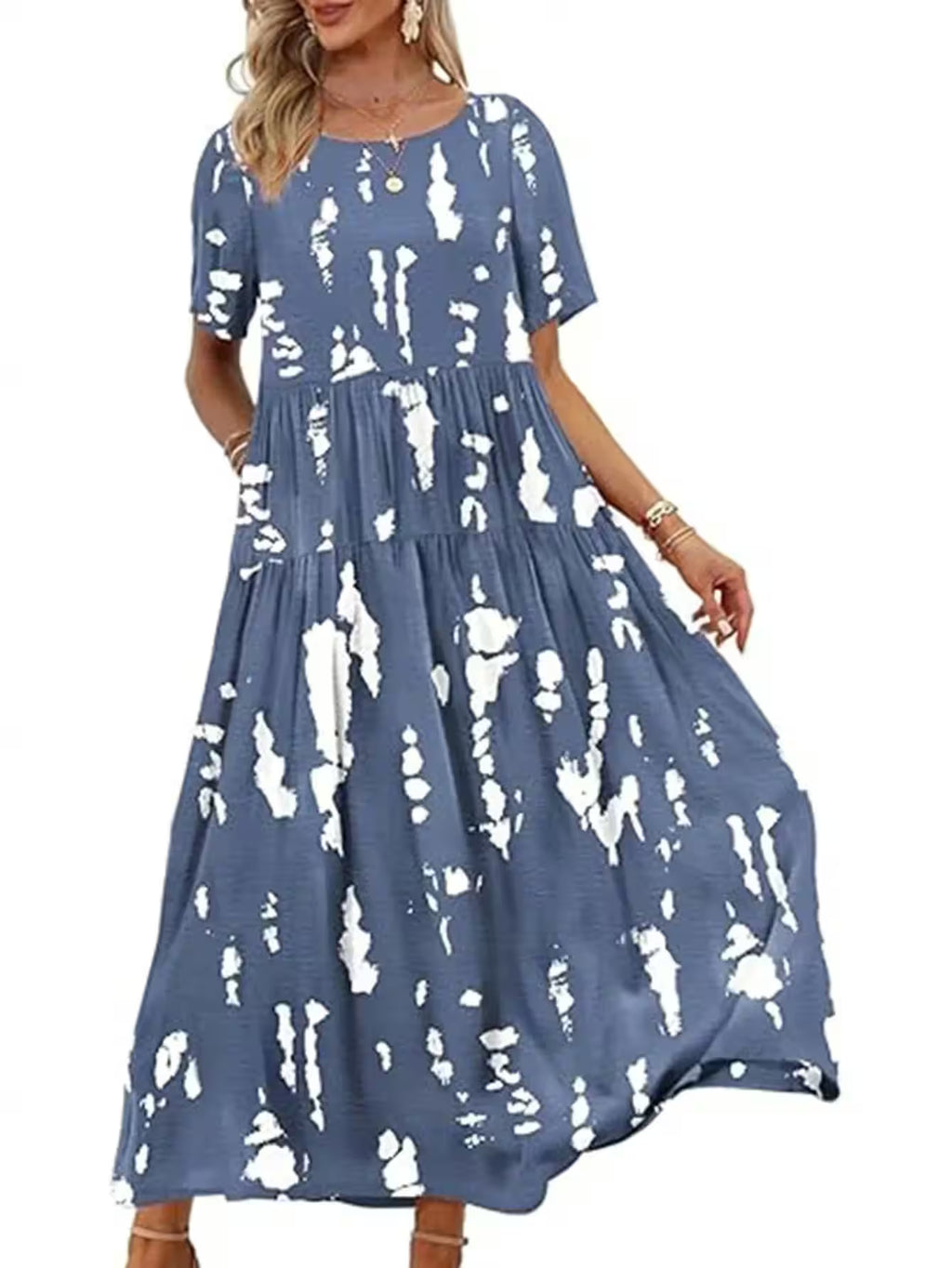 Plus Size Spring Printing Loose-Fit Skirt - Additional View 8