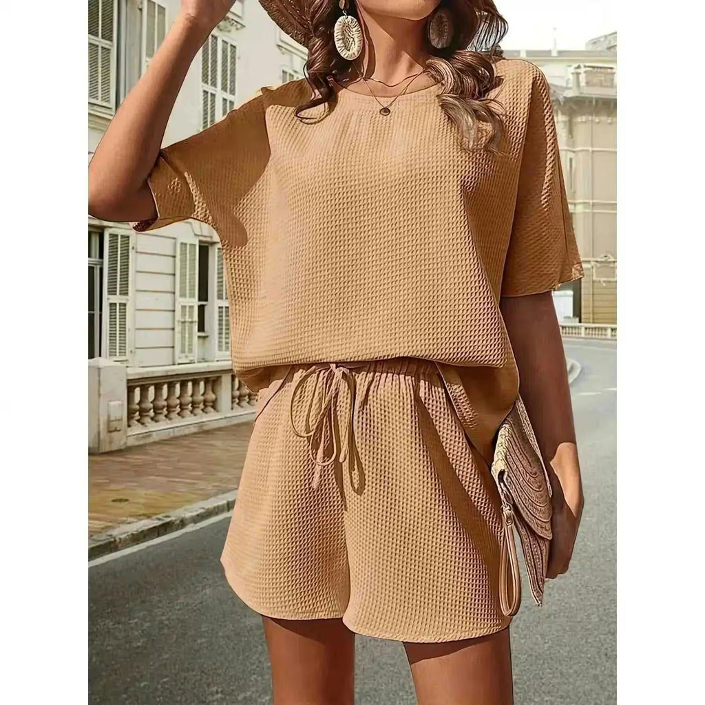 2 Piece Sets Outfit Solid Color Casual Loose Short - Additional View 31