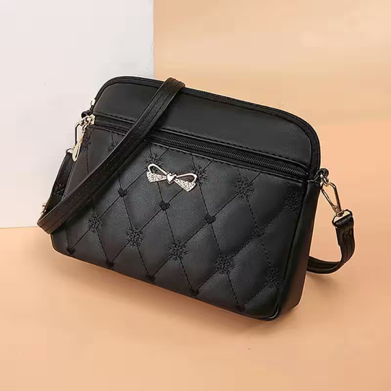 Crossbody-purse-female-leather-black-handbag-small-messenger - Additional View 2
