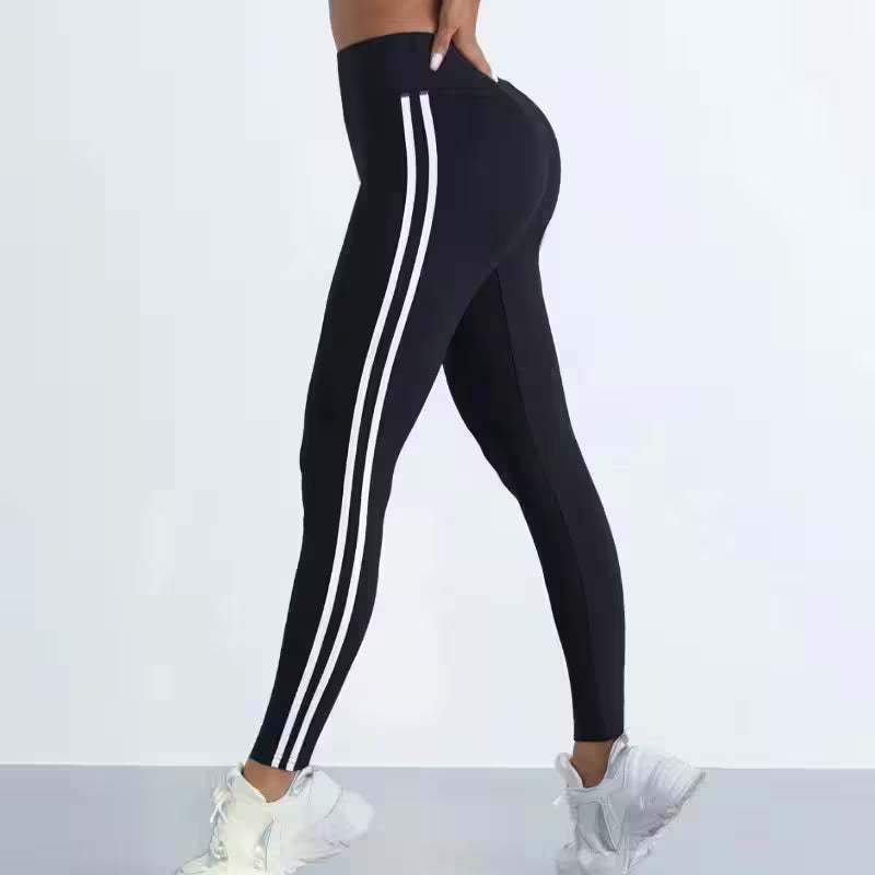 Bottoms - Yoga Leggings Striped Slim Sports Pants