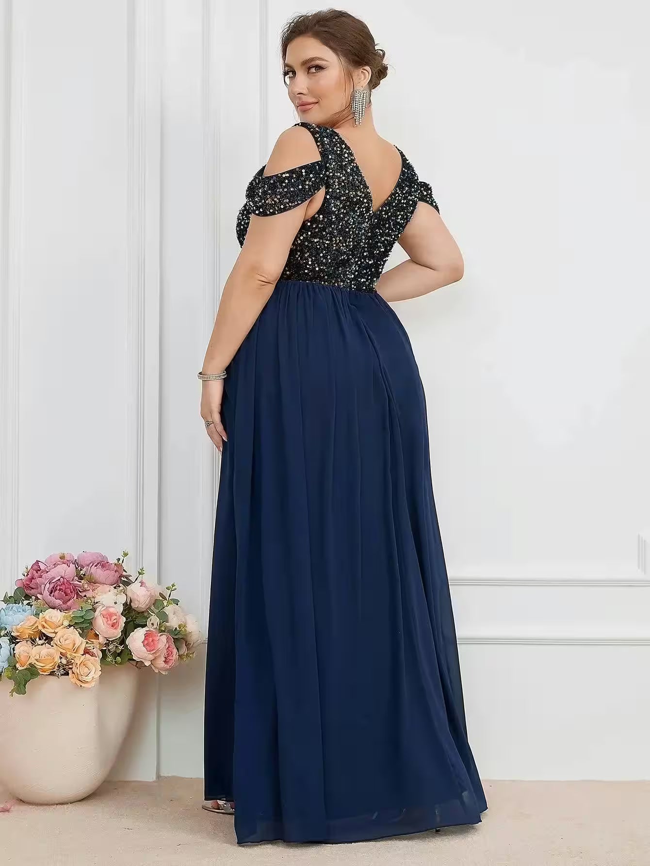 Chiffon Formal Evening Party Sparkle Dress - Additional View 2