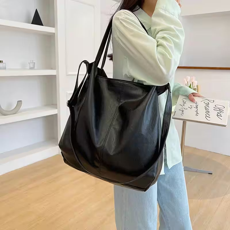 LEFTSIDE Fashion Big Leather Tote Bag - Additional View 3