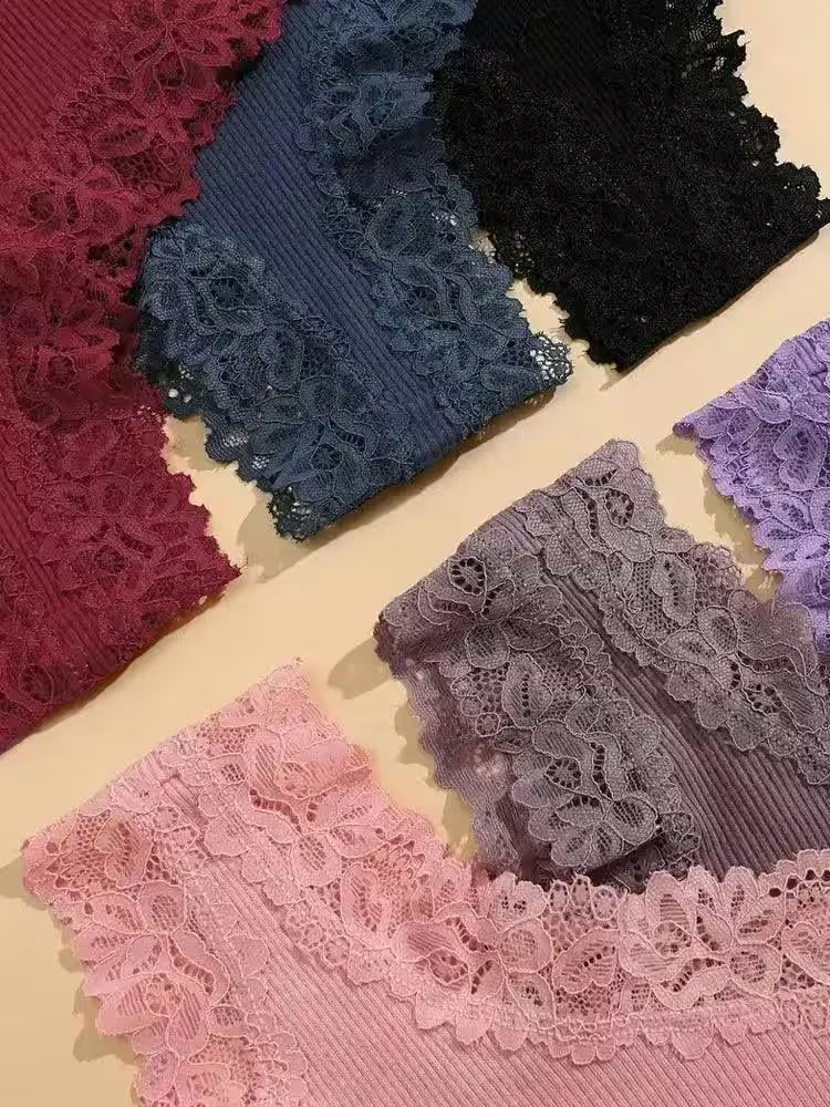 5Pcs/set Cotton Panties Floral Lace Intimate Underwear Trendy - Additional View 6