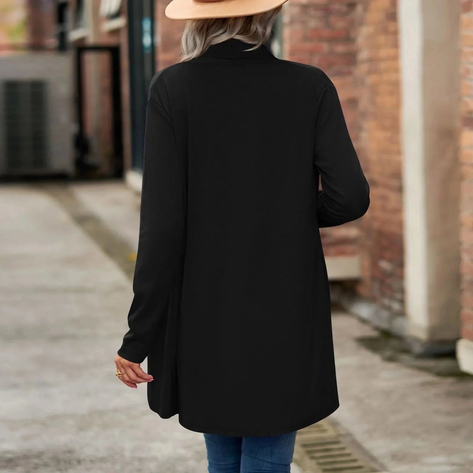 Plus Size Cardigan Lightweight Open Front Long Sleeve Sweater - Women's Fashion - View 3