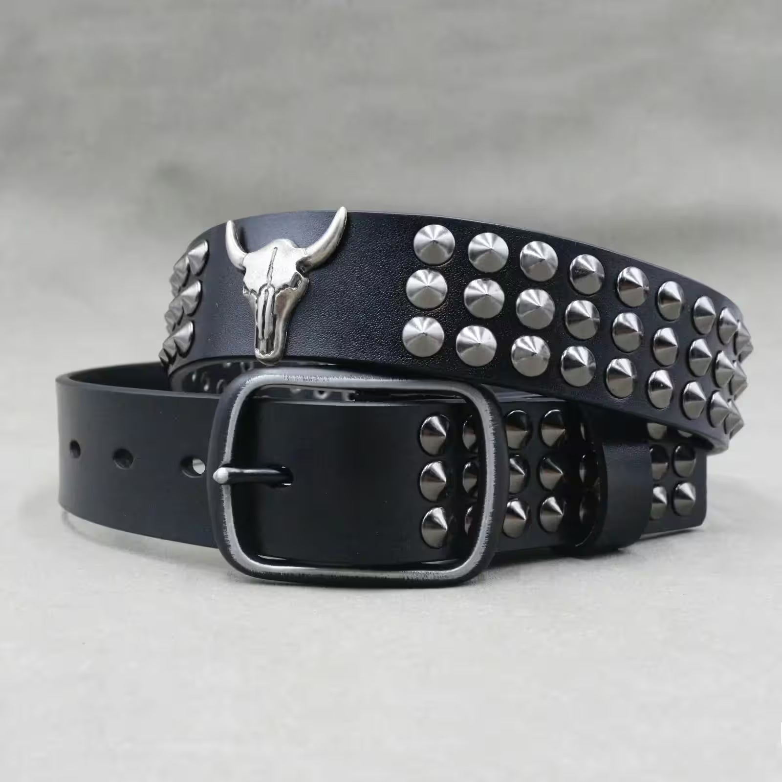 Nice Rivet Genuine Leather Belt Goth Style - Additional View 28
