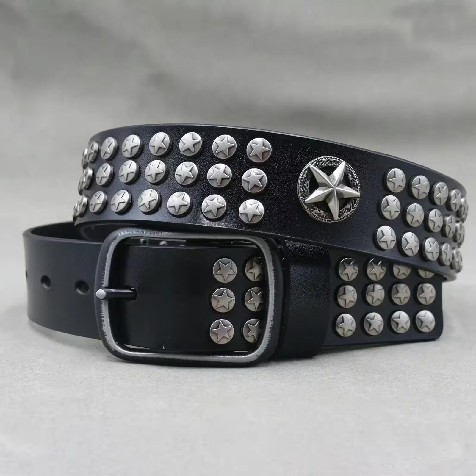 Nice Rivet Genuine Leather Belt Goth Style - Additional View 22