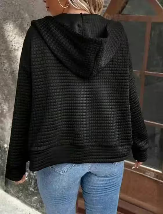 Autumn color pocket hooded zipper Jacket - Additional View 11