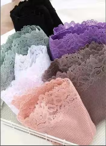 3PCS Lace Seamless Cotton Panties Ribbed Brazilian - Additional View 35