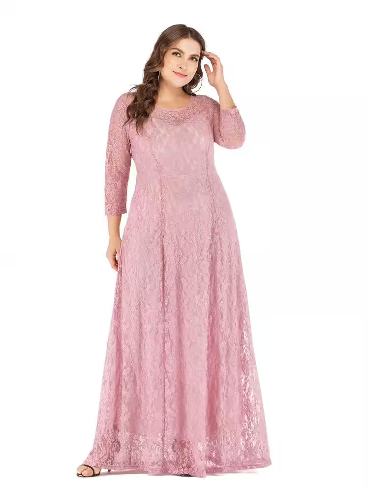 Plus Size Elegant Lace Dress - Additional View 6