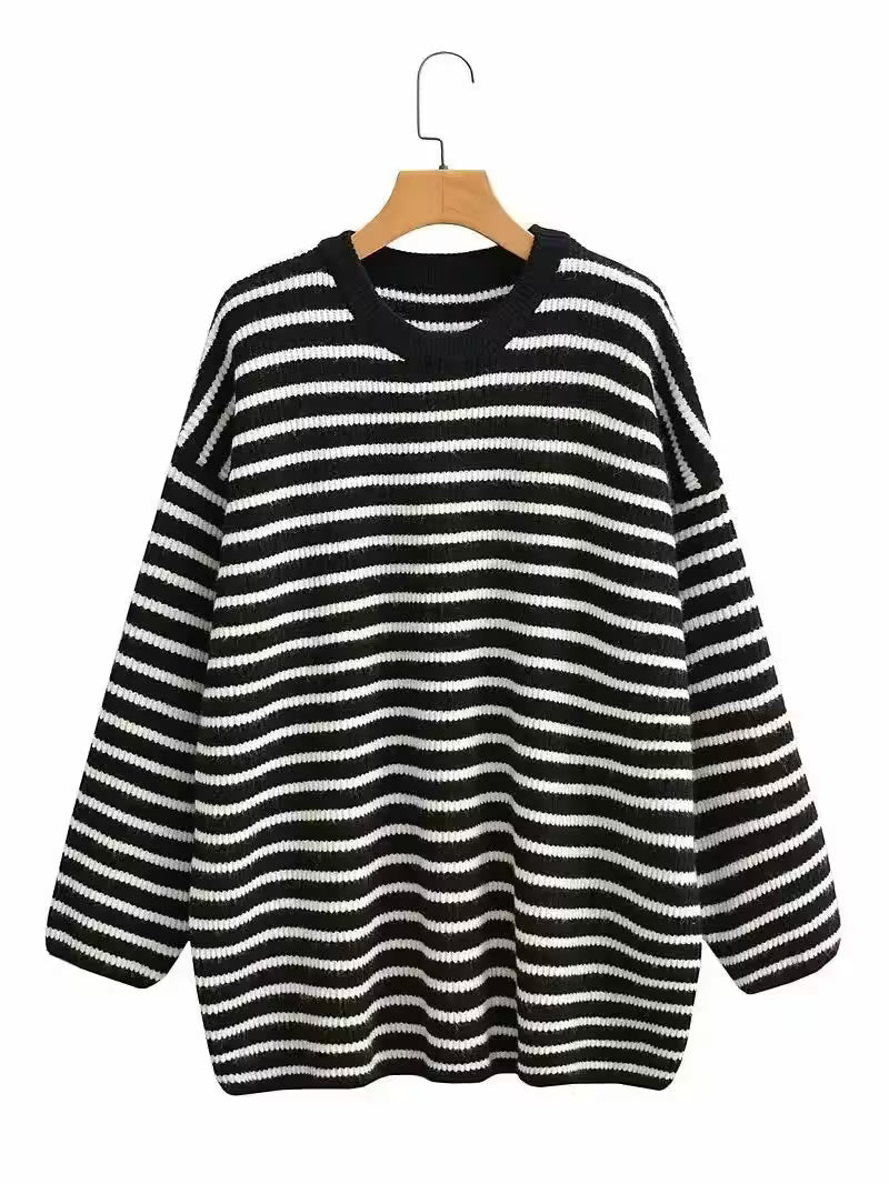 Tops - Plus Size Sweater Roomy Mid-Length Crew Neck