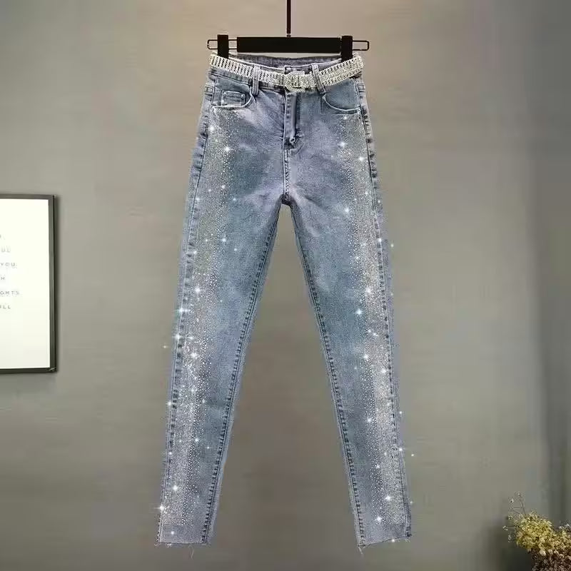 Jeans Streetwear Diamonds High Waisted Casual - Additional View 7