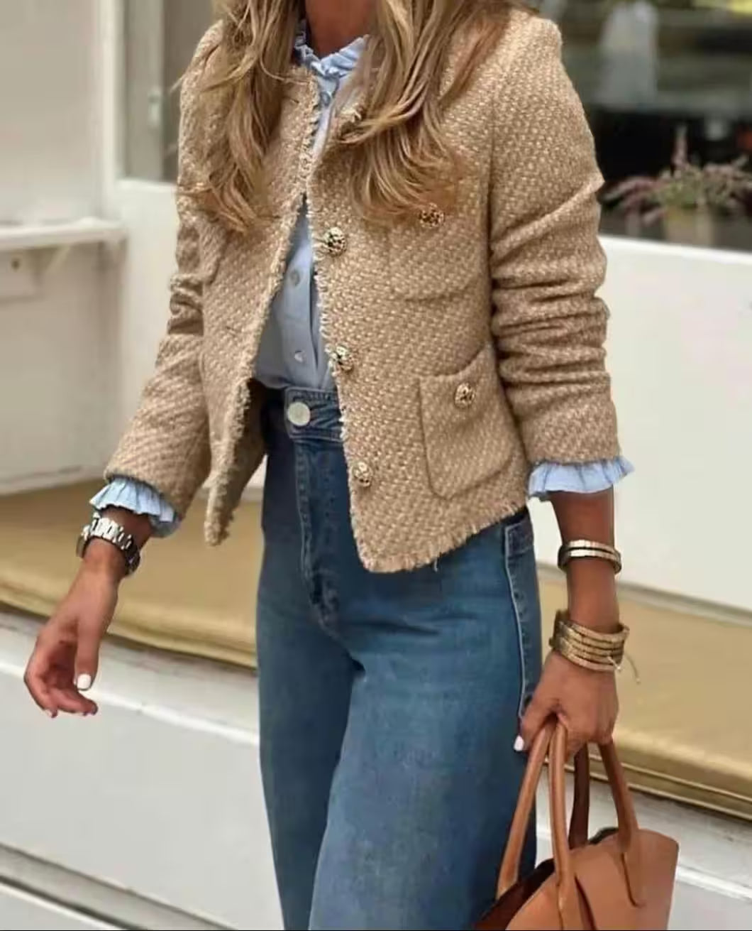 Dresses - Chic Female Tweed Basic Jacket Coat