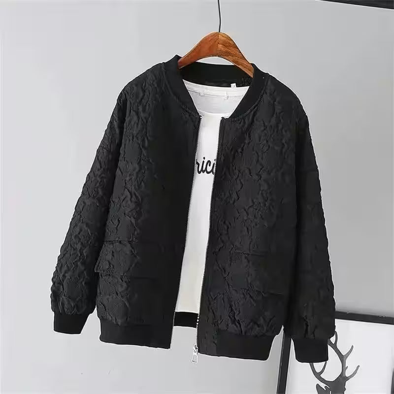 Casual White Jacket Top Female Cardigan Zipper - Additional View 3