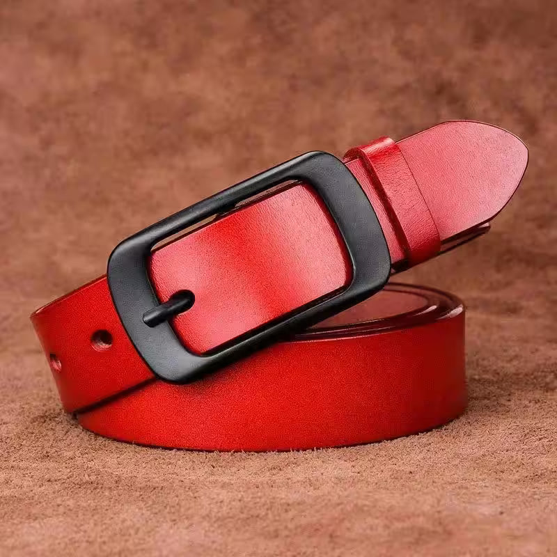 Belt Cow Genuine Leather Black Alloy Pin - Additional View 10