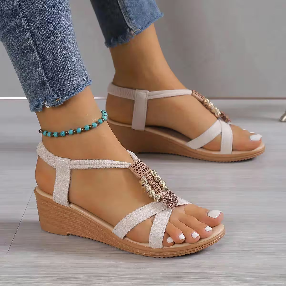 Casual Ankle-Wrap Sandals - Additional View 6