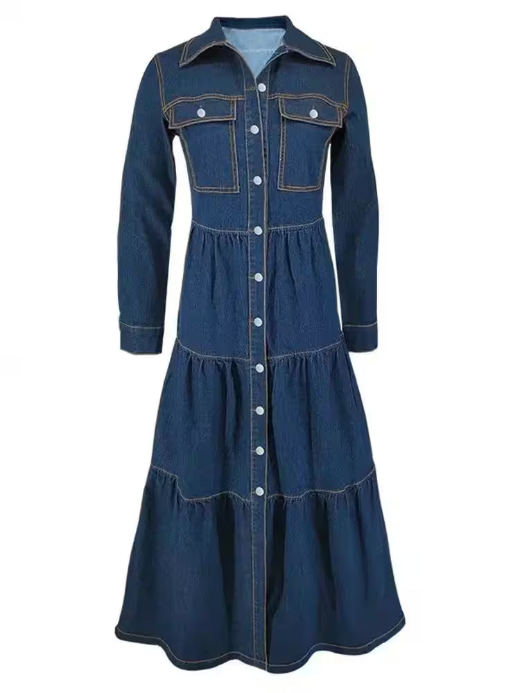 Casual Button Cardigan Long Sleeve Dresses - Additional View 8