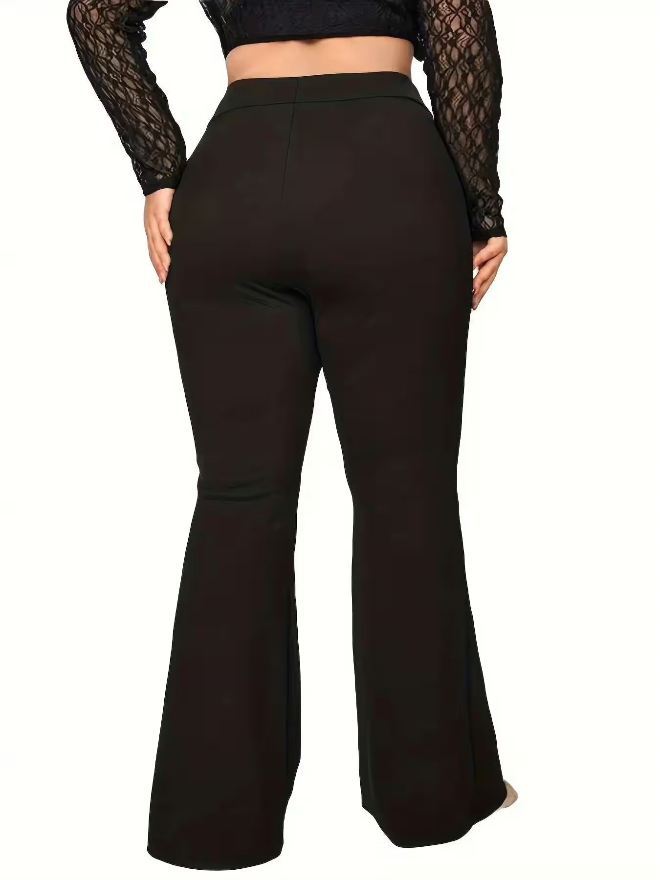 Plus-size British street style fashion flared pants - Additional View 2