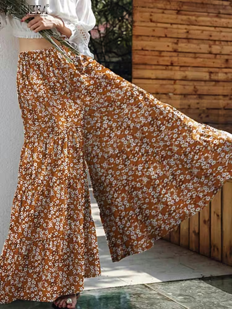 Plus Size Waist Tiered Flared Trousers 2025 Pantalon 5XL - Additional View 2