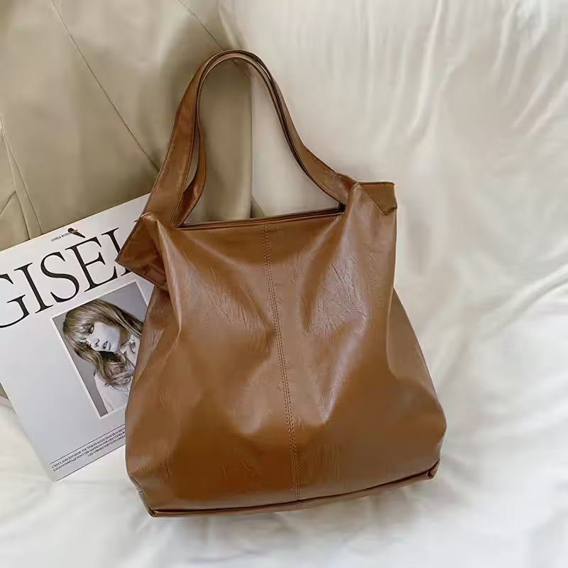 LEFTSIDE Fashion Big Leather Tote Bag - Additional View 8
