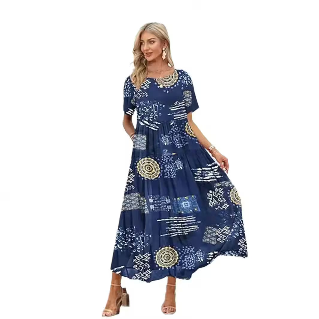 Plus Size Spring Printing Loose-Fit Skirt - Additional View 4