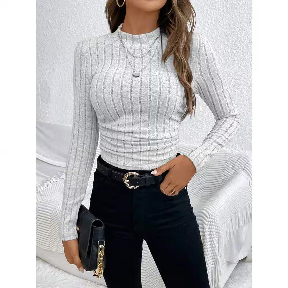 T-Shirts Plain Elasticity Long Sleeve Skinny - Additional View 7